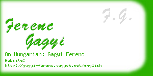 ferenc gagyi business card